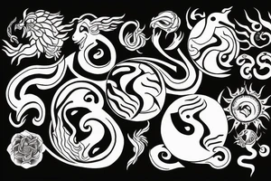 Yin and yang - 24 - mythical - small to medium tattoo idea