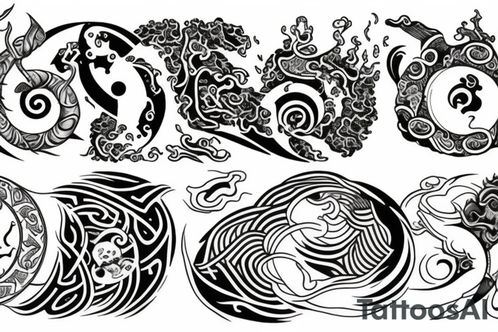 Yin and yang - 24 - mythical - small to medium tattoo idea