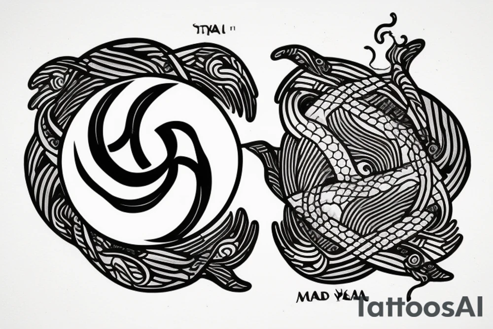 Yin and yang - 24 - mythical - small to medium tattoo idea