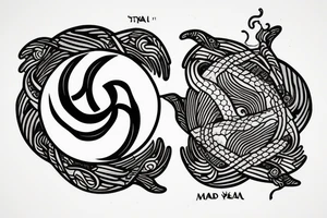 Yin and yang - 24 - mythical - small to medium tattoo idea