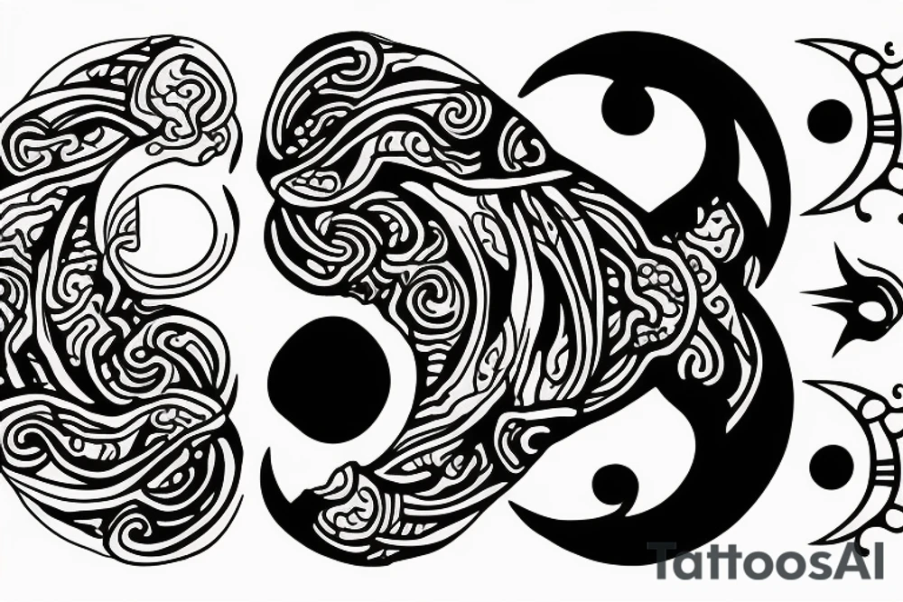 Yin and yang - 24 - mythical - small to medium tattoo idea