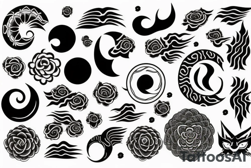 Yin and yang - 24 - mythical - small to medium tattoo idea