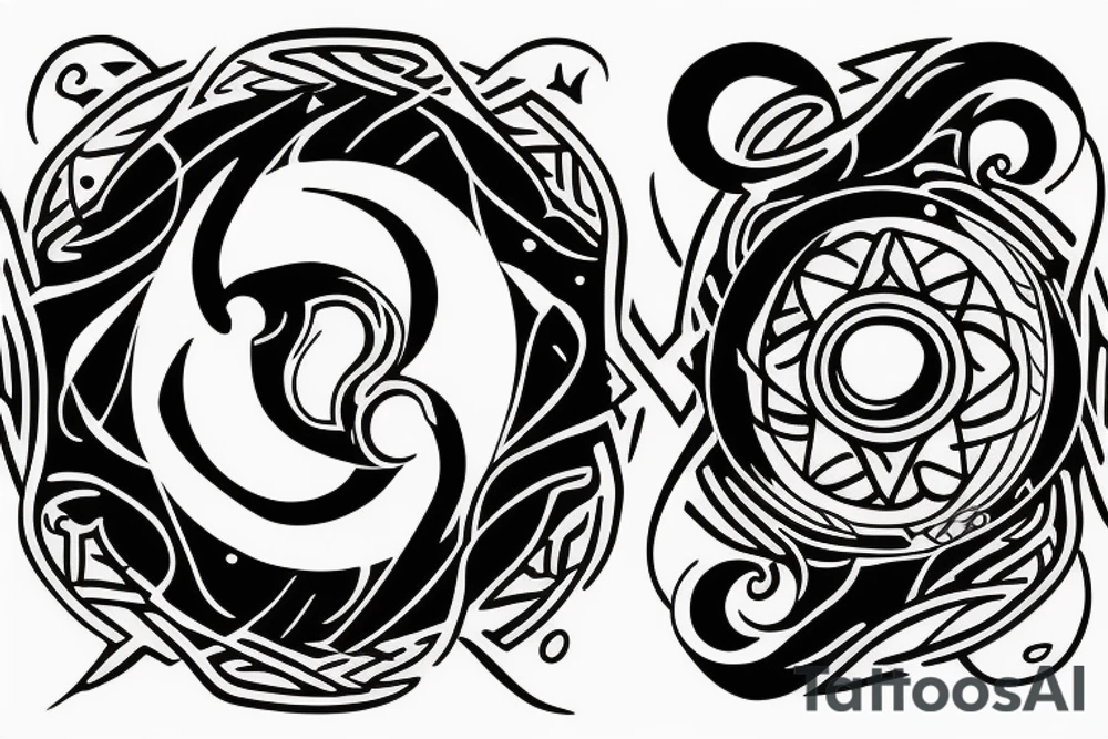 Yin and yang - 24 - mythical - small to medium tattoo idea