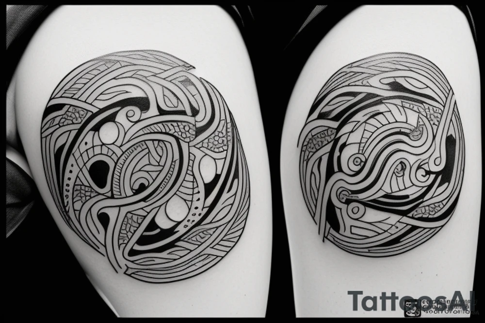 Yin and yang - 24 - mythical - small to medium tattoo idea