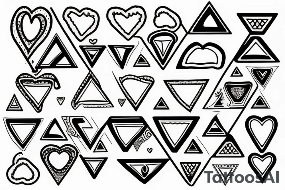 A heart in a triangle tattoo idea