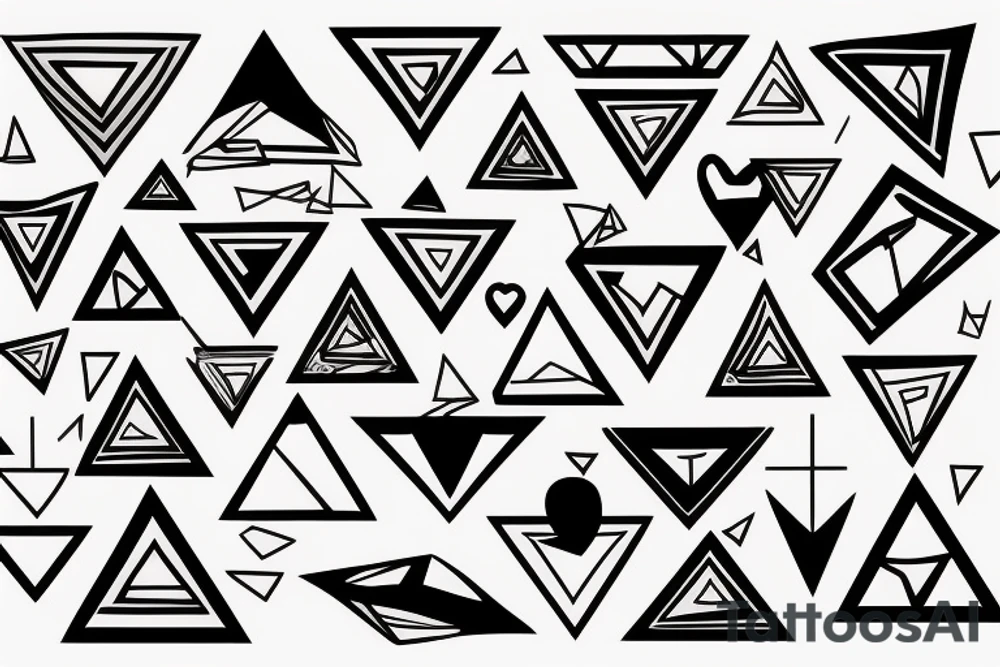 A heart in a triangle tattoo idea