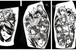 frames from manga chainsaw man full hand tattoo idea