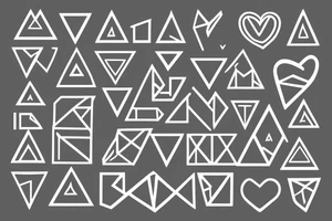 A simple heart and a triangle tattoo idea