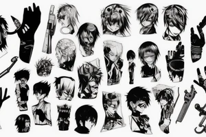 manga chainsaw man full hand tattoo idea