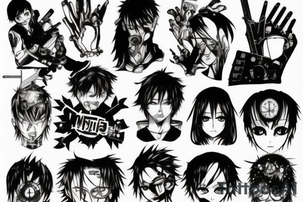manga chainsaw man full hand tattoo idea