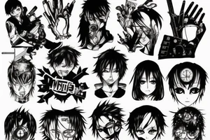 manga chainsaw man full hand tattoo idea