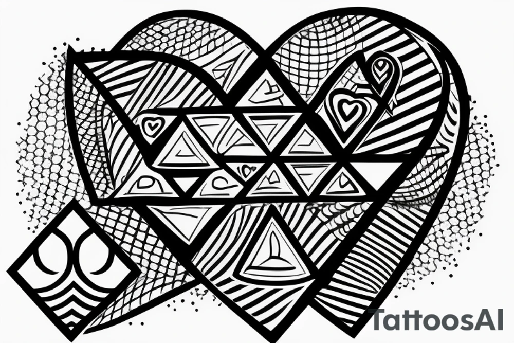 A simple heart and a triangle
the heart is on the triangle tattoo idea
