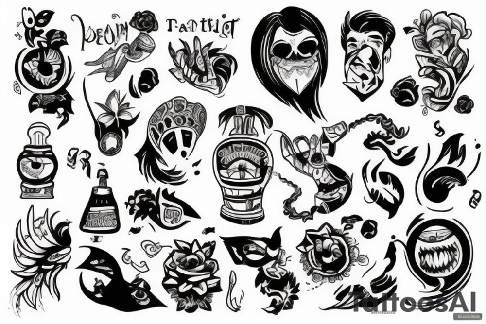 Рукав с демонами tattoo idea