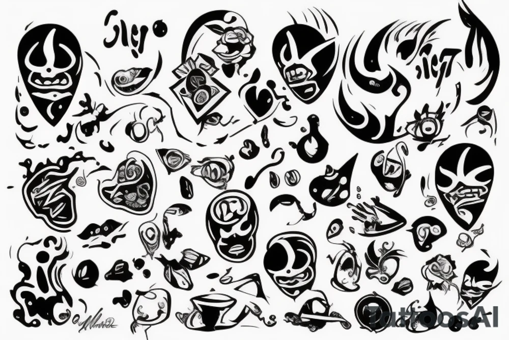 Рукав с демонами tattoo idea