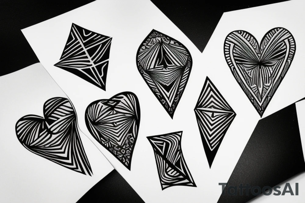 a heart and a triangle tattoo idea