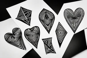 a heart and a triangle tattoo idea