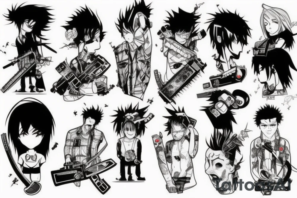 anime 
Chainsaw Man tattoo idea