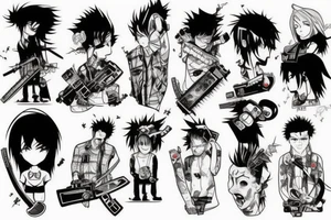 anime 
Chainsaw Man tattoo idea