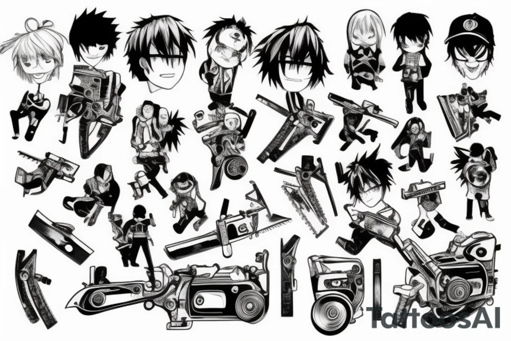anime 
Chainsaw Man tattoo idea
