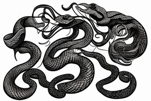 Snake with lots of shading that extends from the back over the shoulder and into the chest tattoo idea