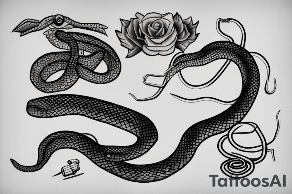 Snake and medicine tattoo idea