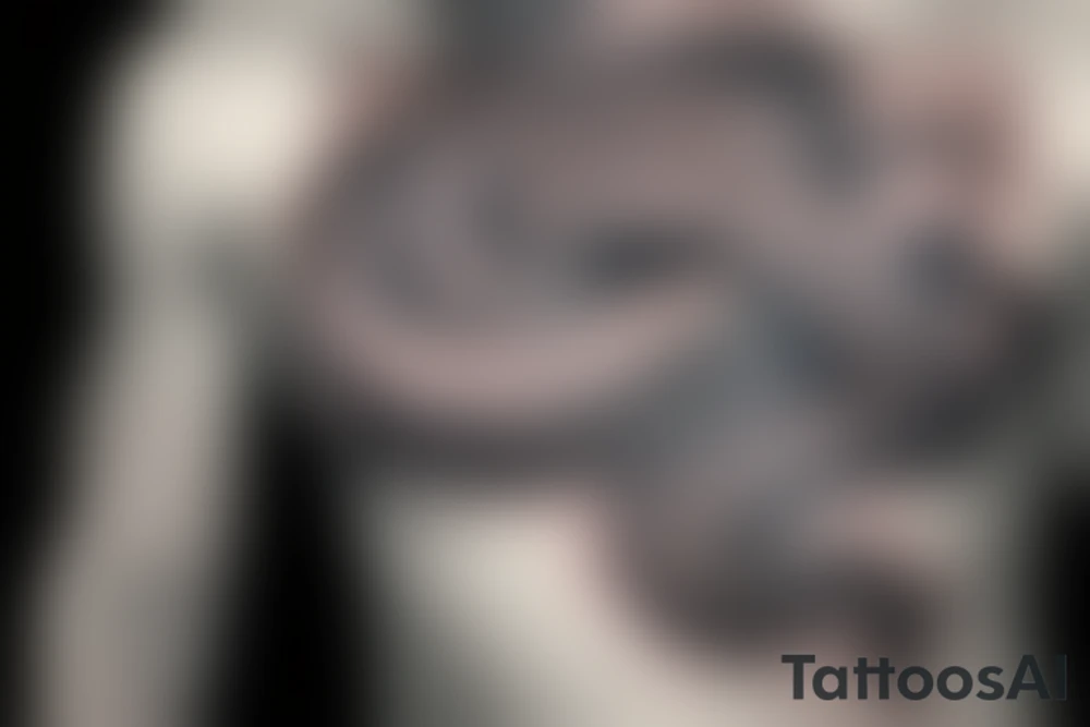 Snake with face on chest tattoo idea