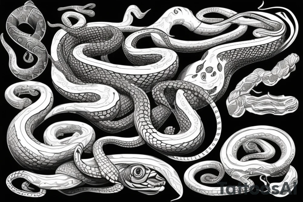 snake with lots of detail tattoo idea