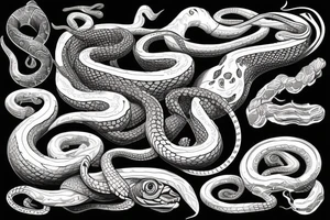 snake with lots of detail tattoo idea