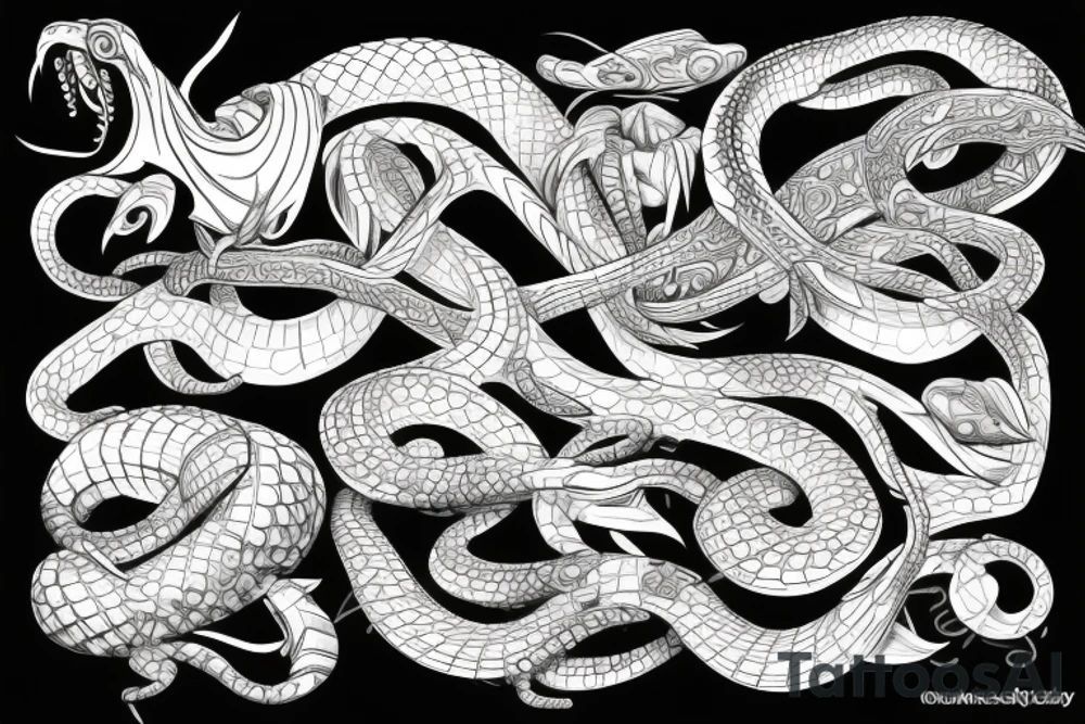 snake with lots of detail tattoo idea