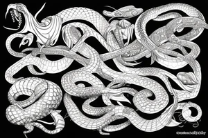snake with lots of detail tattoo idea