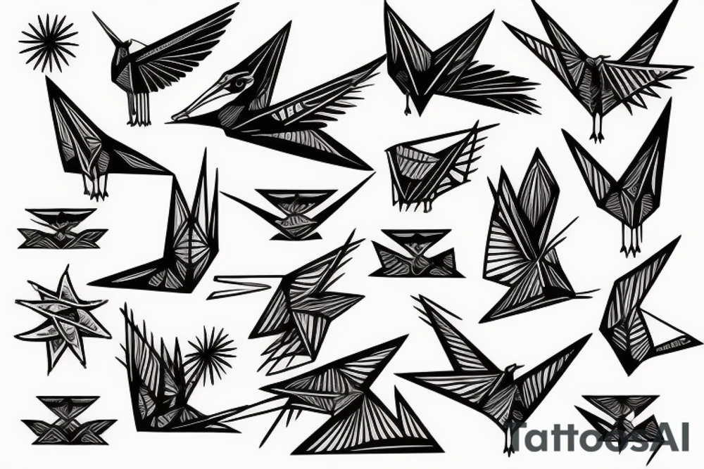 Origami crane tattoo idea