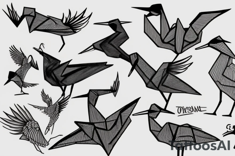 Origami crane tattoo idea