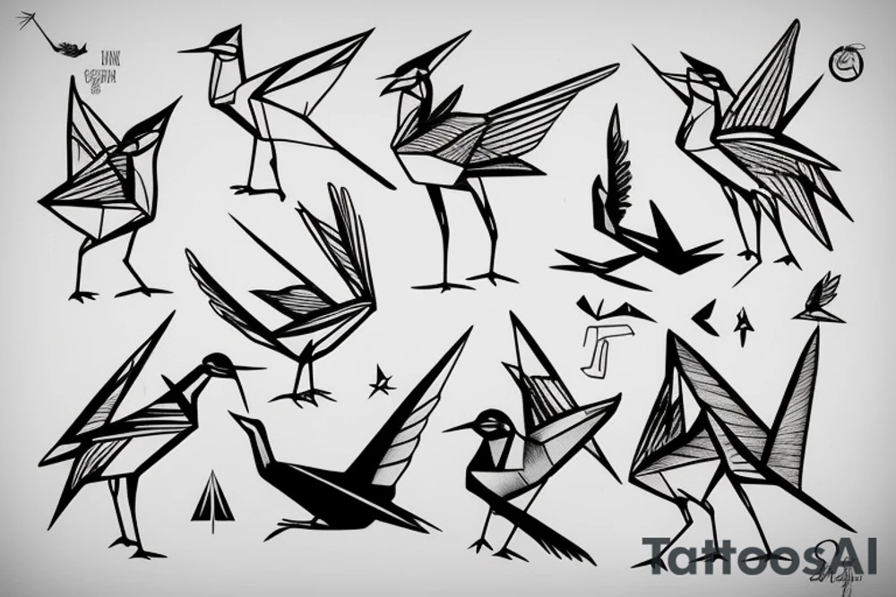 Origami crane tattoo idea