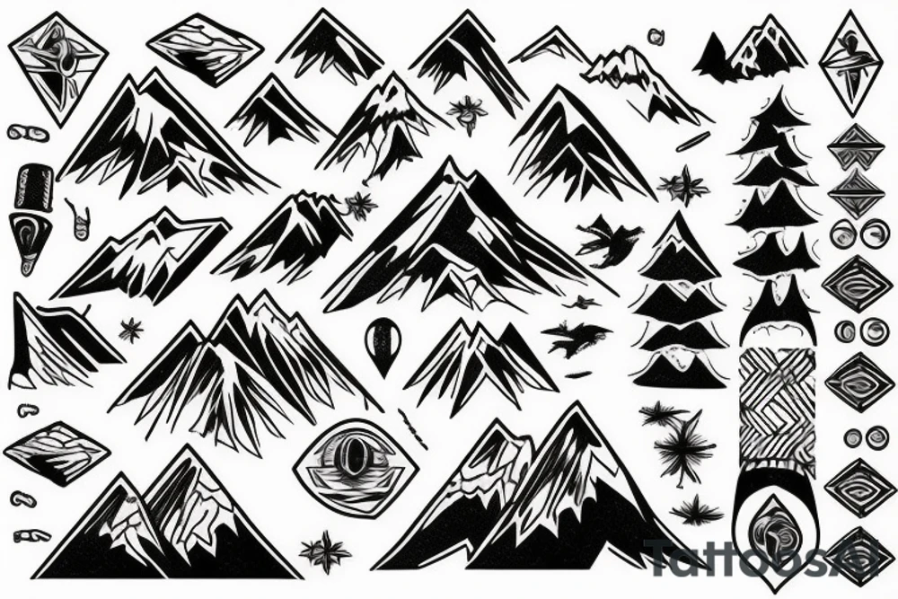 Mountain range tattoo idea