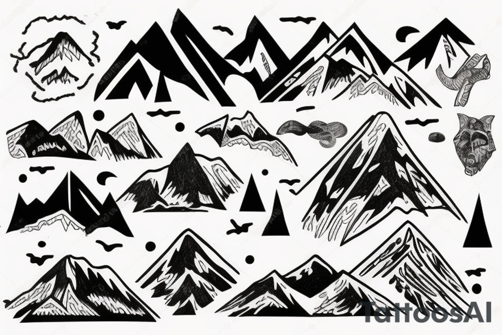 Mountain range tattoo idea