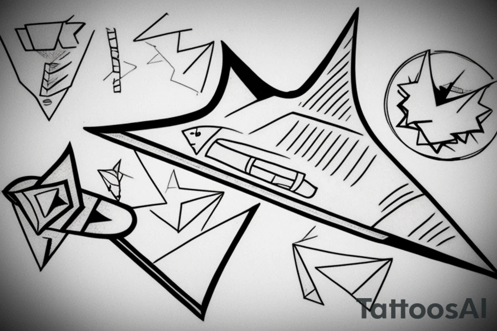 Paper airplane tattoo idea