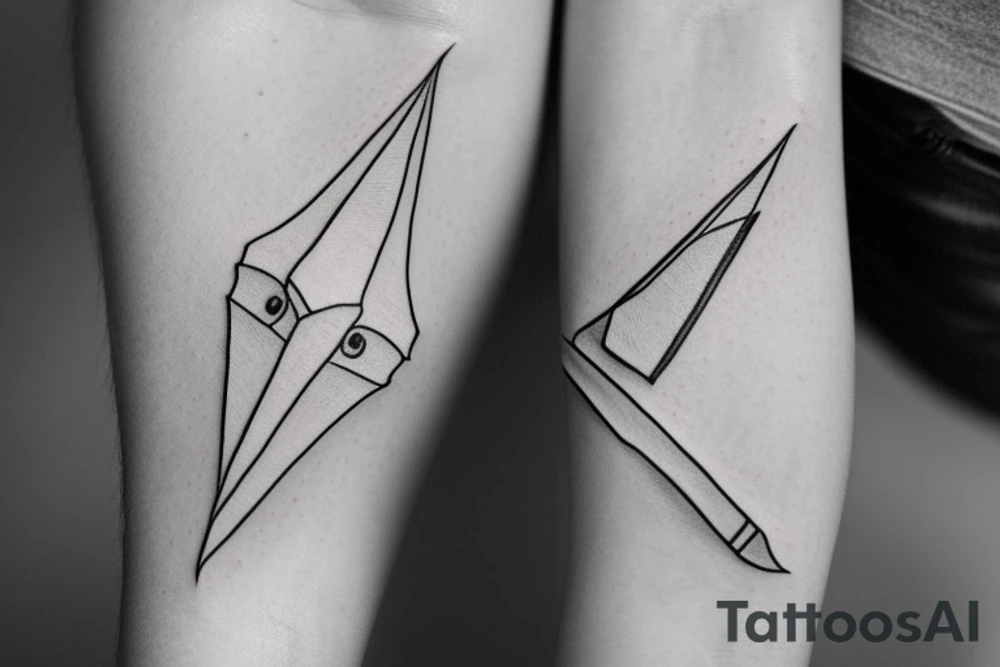Paper airplane tattoo idea