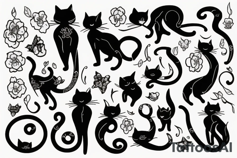 Cat silhouette tattoo idea