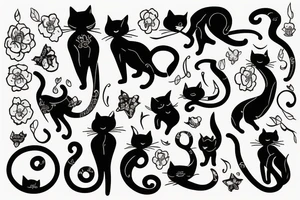 Cat silhouette tattoo idea
