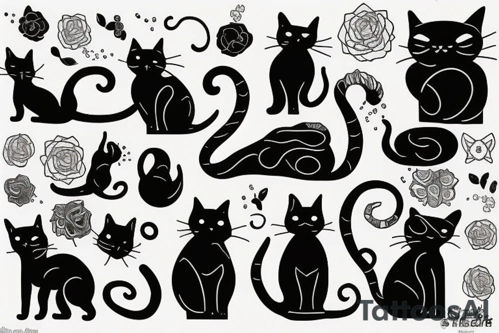 Cat silhouette tattoo idea