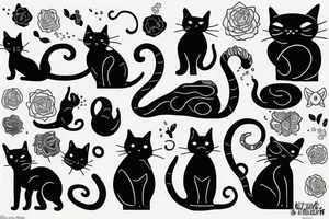 Cat silhouette tattoo idea