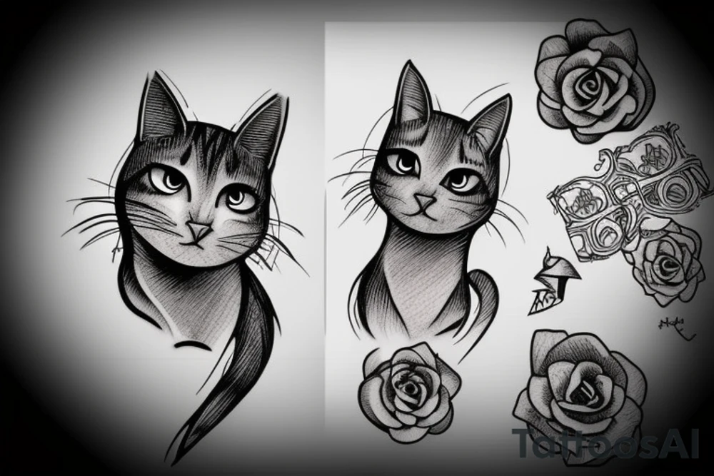 Cat silhouette tattoo idea