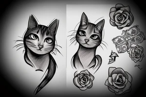 Cat silhouette tattoo idea