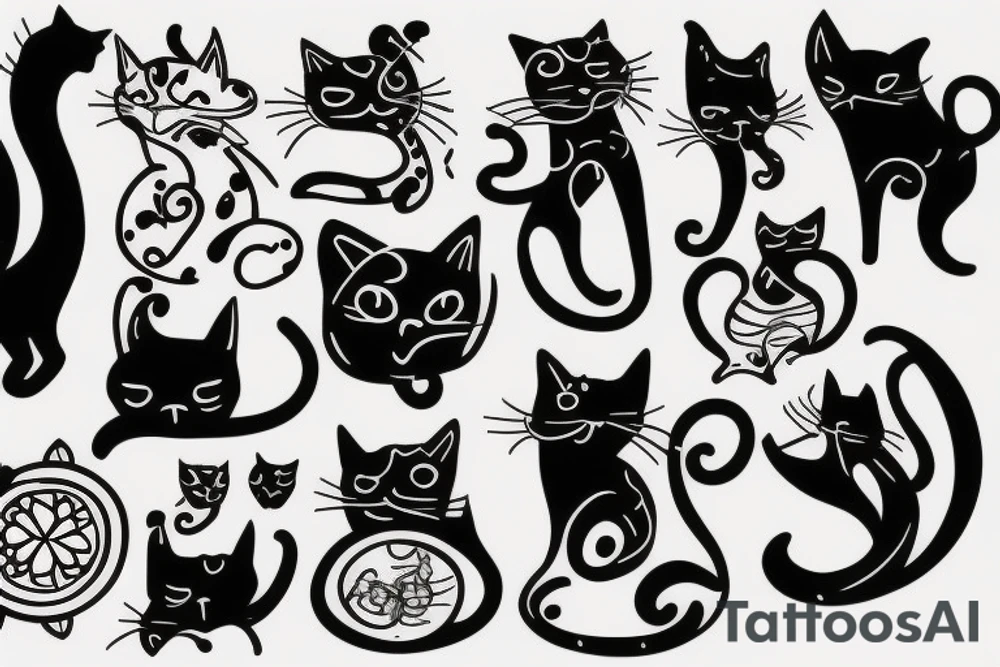 Cat silhouette tattoo idea