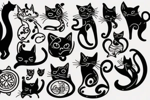 Cat silhouette tattoo idea