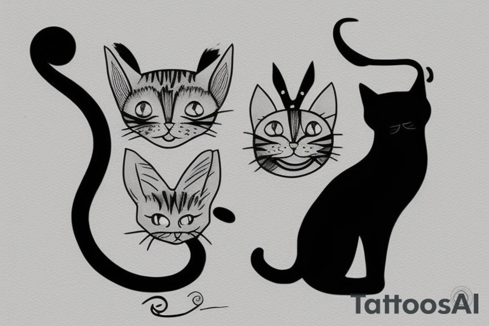 Cat silhouette tattoo idea