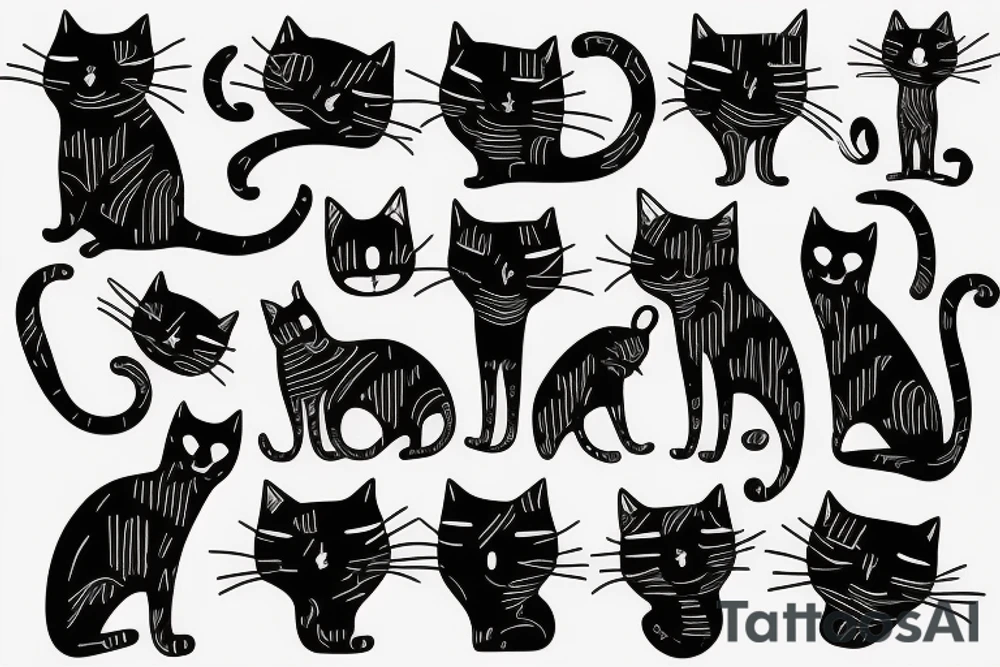 Cat silhouette tattoo idea