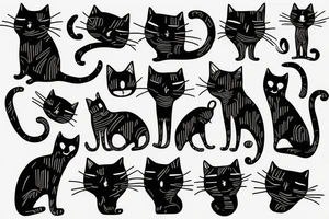 Cat silhouette tattoo idea