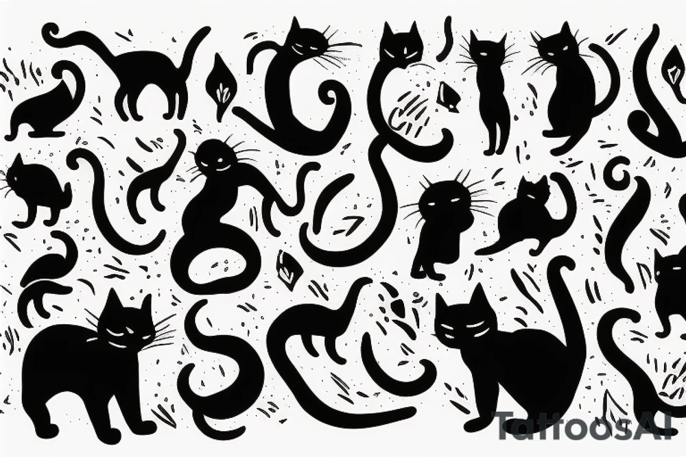 Cat silhouette tattoo idea
