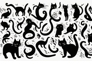 Cat silhouette tattoo idea
